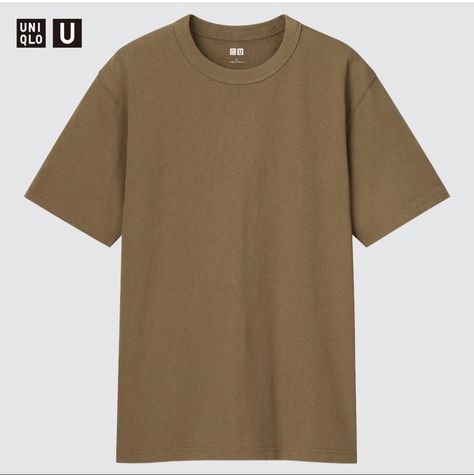 Uniqlo U, Brown T Shirt, Black T Shirts, Brown Tshirt, Basic Shirts, Crew Neck Shirt, T B, Adidas Nike, Basic Tees