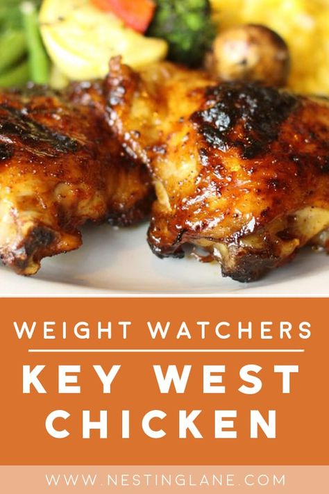 Easy Grilled Dinner, Key West Chicken, Ww Dinner, Weight Watchers Meals Dinner, Weight Watchers Meal Plans, Weight Watchers Recipes Desserts, Weight Watchers Chicken, Ww Freestyle, Grilled Dinner