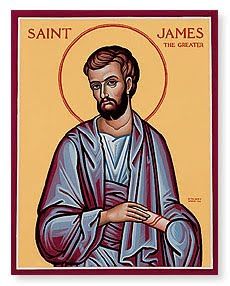 Feast of St. James the Greater; Christian Religious Observance; July 25; One of the 12 Apostles, the first Apostle martyred (by beheading, in Jerusalem). By ancient tradition, preached in Spain after the Crucifixion. A patron saint of Spain (as Santiago); his feast is important throughout Latin America. Saint James The Greater, St Elizabeth Ann Seton, Monastery Icons, Happy Feast Day, St Thomas More, St James The Greater, Bernadette Soubirous, The 12 Apostles, Happy Feast