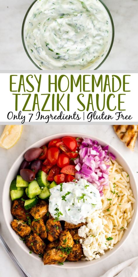 Homemade Taziki, Taziki Sauce, Tzatziki Sauce Recipe Easy, Mediterranean Recipes Healthy, Tzatziki Sauce Recipe, Mediterranean Diet Recipes Dinners, Homemade Tzatziki Sauce, Tzatziki Recipes, Homemade Tzatziki