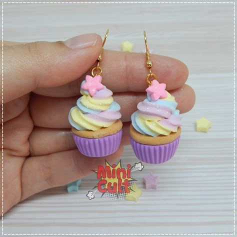 Cercei Din Lut Polimeric, Crea Fimo, Pastel Jewelry, Clay Keychain, Handmade Clay Jewelry, Polymer Clay Diy, Polymer Clay Jewelry Diy, Cute Polymer Clay, Food Jewelry