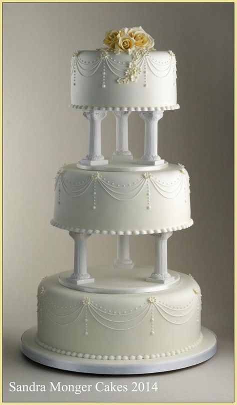 Stacking A Wedding Cake, Cake Pillars, 4 Tier Wedding Cake, Cake Liner, Traditional Wedding Cakes, Traditional Wedding Cake, Fall Wedding Cakes, Weddings By Color