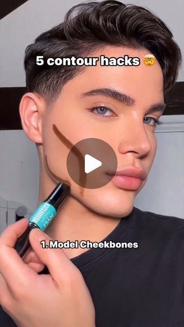 Skull Contour Make Up, Stage Makeup Contour, Contour For Pointy Nose, Contouring For Beginners Oval Face, Contour For Small Face, Cheek Contour Tutorial, Contour Makeup Tutorial Step By Step, Contour For Square Face Shape, Ogee Contour Guide