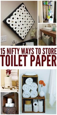 These toilet paper storage ideas are great for my small house. -One Crazy House Toilet Paper Storage Ideas, Store Toilet Paper, Paper Storage Ideas, Diy Toilet Paper Holder, Diy Toilet Paper, Hidden Toilet, Over Toilet Storage, Crazy House, Diy Toilet