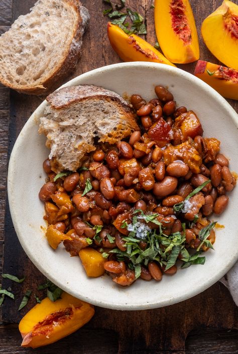 Wandering Chickpea, Cowboy Beans, Peach Recipes, Baked Bean Recipes, Best Lifestyle, Fresh Peaches, Chickpea Recipes, Peach Recipe, Grilled Corn