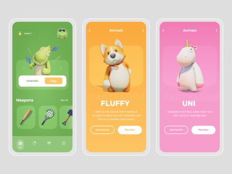 Party Animal - Game UI Concept by Tushar Imran on Dribbble Volunteer App, Kids App Design, การออกแบบ Ui Ux, Application Ui Design, App Inspiration, App Design Layout, Ux App Design, Magazine Ideas, Game Gui