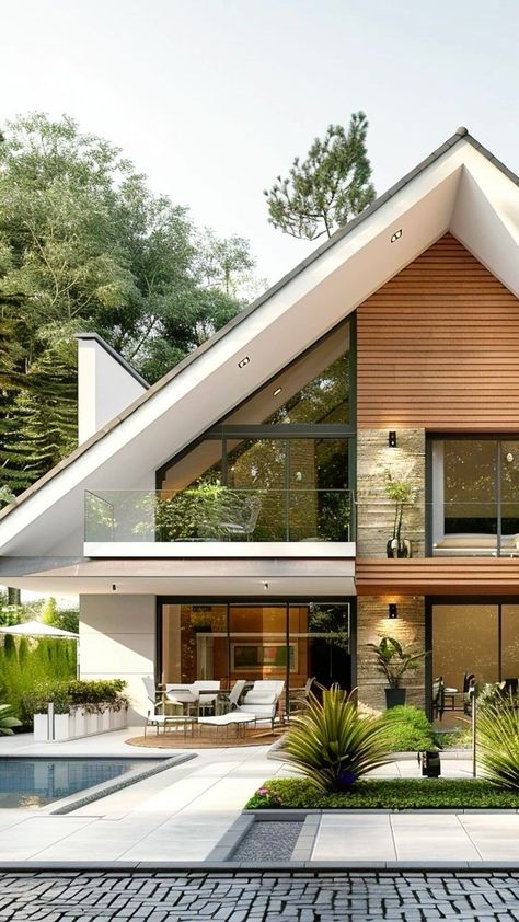 Modern Exterior House Designs, Casa Vintage, Architecture Model House, Beautiful House Plans, Village House Design, House Architecture Design, Dream House Exterior, Modern Exterior, Facade House