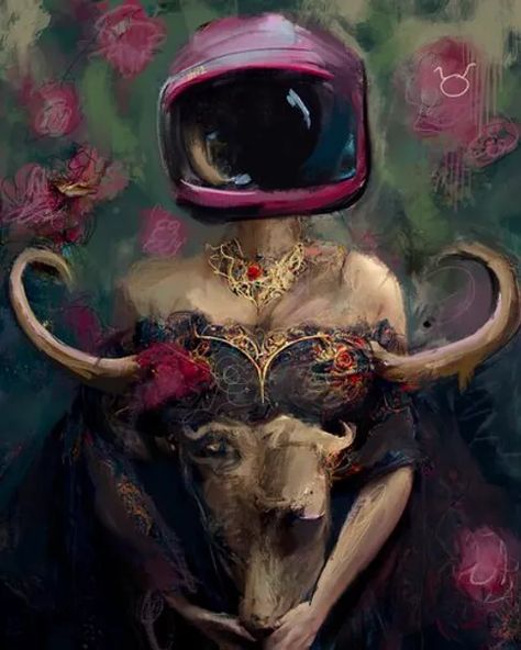 Anna Polani Artist: Paintings for sale - SINGULART Space Pop Art, Trippy Space, Taurus Aesthetic, Right Side Of The Brain, Zodiac Artwork, Taurus Art, Creative Collage, Zodiac Sign Taurus, Dream Scape