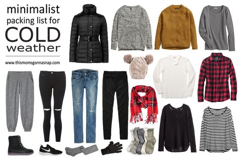 Mom Style {Minimalist Packing List for Cold Weather} | This Mom's Gonna SNAP! // For 9+ days of travel Travel Outfit Summer Airport, Travel Outfit Winter Cold Weather, Cold Weather Packing, Cold Weather Travel, Winter Packing List, Minimalist Packing, Winter Travel Outfit, Colorado Trip, Winter Packing