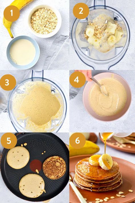 No Eggs Pancakes, Healthy Breakfast Recipes No Eggs, Banana Pancakes 3 Ingredients, Oatmeal Pancakes No Banana, Oat Pankaces Easy, Oats Egg Recipe, No Flour Banana Pancakes, Oats And Eggs Breakfast, Banana Pancakes Recipe 3 Ingredients