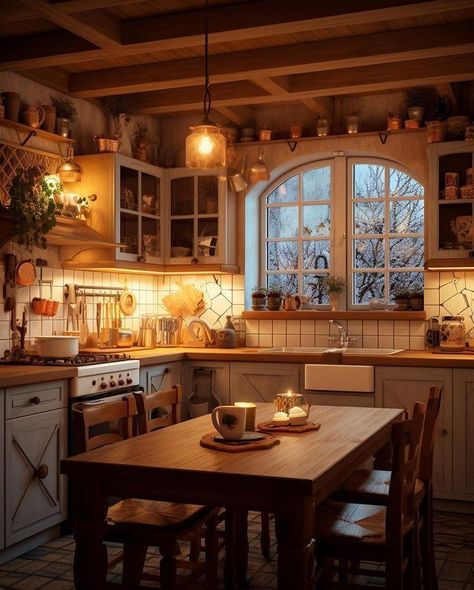 Cottage Kitchens, Cozy Kitchen, Dream House Interior, Pretty House, Home Decor Living Room, Dream House Decor, Cozy Living Rooms, Casas De Ensueño, Rooms Home Decor