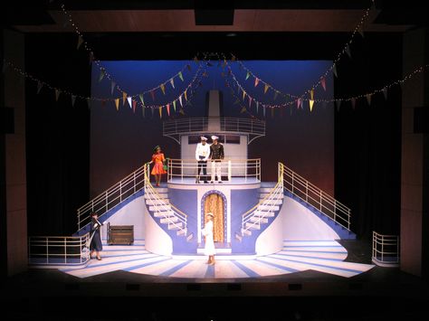 Anything Goes Set Design, Boat Stage Design, Reno Sweeney, Anything Goes Musical, Photobooth Background, Holi Song, Boat Props, Scenic Design Theatres, Theatre Inspiration