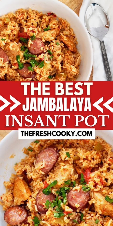 Ip Jambalaya, Southern Meal Ideas For Dinner, Jambalaya Recipe Instant Pot, Instant Pot Jambalaya, Sausage Jambalaya Recipe, Southern Meals, Chicken And Sausage Jambalaya, Sausage Jambalaya, Southern Dinner