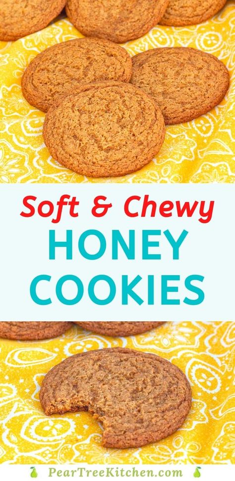 Things To Use Honey For, Powdered Honey Recipes, Peanut Butter Cookies Made With Honey, Honey Treats Desserts, Honey Uses Food, Hot Honey Cookies, Food With Honey Easy Recipes, Treats Made With Honey, Chewy Honey Cookies