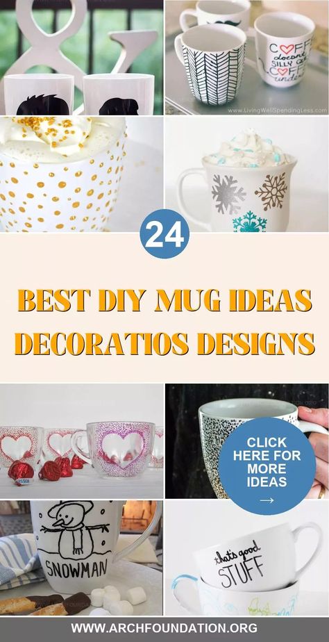 24 Exciting DIY Mug Designs for Crafty Weekends Decorating Mugs Diy, Decorated Coffee Mugs, Sharpie Mug Ideas, Diy Mugs Designs, Christmas Mug Diy, Cute Mug Painting Ideas Easy, Mug Art Diy, Painted Mug Designs, Pottery Painting Ideas Easy Coffee Mugs