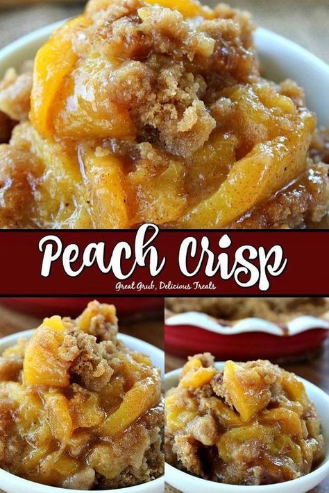 Dessert Crepes, Peach Crisp Recipe, Crisp Topping, Crisp Desserts, Easy Peach Cobbler Recipe, Cobbler Easy, Dessert Halloween, Peach Dessert Recipes, Fruit Centerpieces