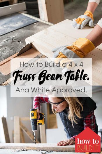 Diy Truss, Truss Beam Table, Beam Table, Diy Dining Room Table, White Console Table, Finish Carpentry, Diy Dining Room, Build Plans, Diy Dining