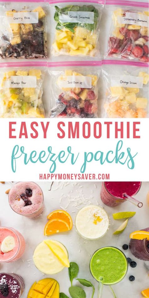 Pineapple Green Smoothie, Smoothie Kits, Diy Smoothies, Make Ahead Smoothies, Freezer Smoothie Packs, Blueberry Orange, Freezer Smoothies, Desayuno Keto, Smoothies Vegan