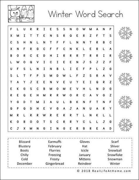 Winter Word Search Printable (Difficult Version) | Real Life at Home Winter Word Search Free Printable, Winter Word Search, Holiday Word Search, Word Puzzles For Kids, Winter Worksheets, Winter Printables, Christmas Coloring Sheets, Word Search Printables, Holiday Words