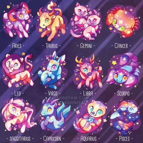 Zodiac Signs Animals, Zodiac Signs Pictures, Zodiac Sign Fashion, Pisces And Aquarius, Zodiac Characters, Zodiac Signs Chart, Anime Zodiac, The Zodiac Signs, Cute Fantasy Creatures