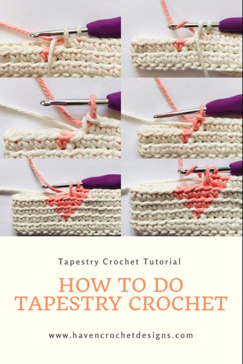 Crochet tutorial about how to do tapestry crochet How To Make A Crochet Tapestry, Tapestry Stitch Crochet, Tapestry Crochet Beginner Free Pattern, Tapestry Crochet For Beginners, Tapestry Crochet Tutorial Videos, Tapestry Crochet Stitch, Tapestry Crochet How To, Tapestry Crochet Tips, How To Crochet A Tapestry