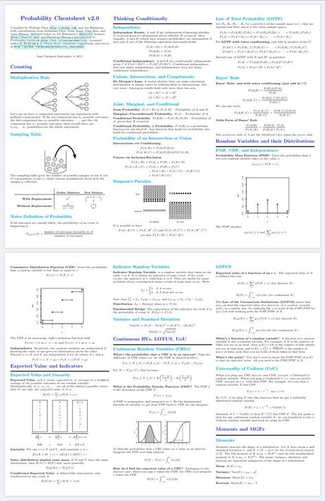 Statistics Cheat Sheet, Statistics Math, College Notes, Time Series, Statistics, Data Scientist, Computer Programming, Cheat Sheets, Big Data