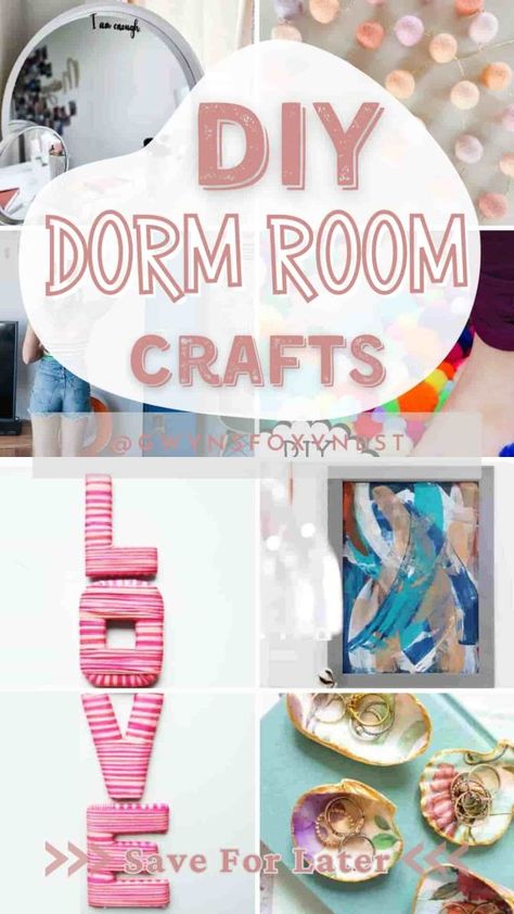 DIY crafts to decorate dorm room Dorm Diy Projects, Crafts For College Students Diy, Diy Dorm Decor Wall Crafts, Dorm Decoration Ideas, Diy Dorm Room Decor, Diy Bedroom Decor For Teens, Dorm Crafts, Diy Dorm Room, Bedroom Cleaning