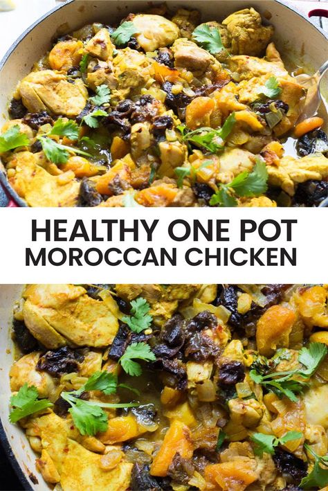 Kids Friendly Dinners, Moroccan Chicken Recipe, Healthy Slow Cooker Recipes, Ground Pork Recipes, Moroccan Chicken, African Cooking, One Pot Chicken, Healthy Slow Cooker, South African Recipes