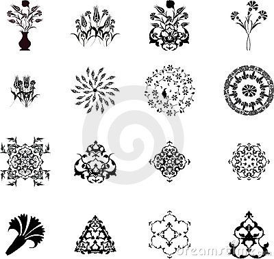 Traditional Ottoman Turkish Design Elements Turkish Tattoo, Turkish Symbols, Empire Symbol, History Exam, Moorish Design, Traditional Ottoman, Tile Design Pattern, Turkish Tiles, Star Illustration