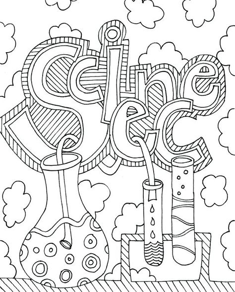 Science Coloring Pages - Best Coloring Pages For Kids Science Journal Cover Free Printable, School Book Covers Science, Science Notebook Cover, Subject Dividers, Science Doodles, Science Notebook, Science Notebooks, Interactive Science, 4th Grade Science