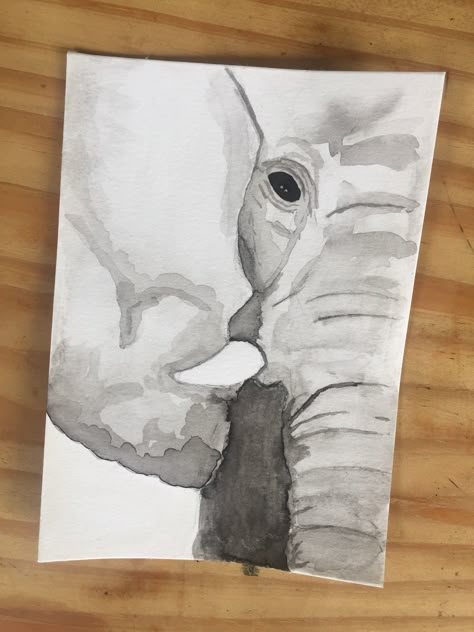 Watercolor Elephant Simple, Elephant Watercolor Painting Easy, Watercolor Elephant Tutorial, Elephant Painting Simple, Water Color Elephant, Watercolor Art Animals, Paint Elephant, Animal Watercolor Paintings, Elephant Watercolor