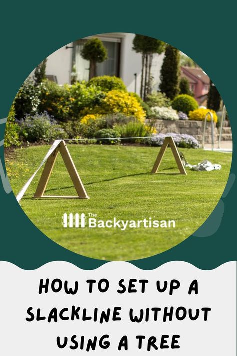 Slack Line Without Trees, Slackline Without Trees, Slack Line, Cool Backyard, How To Set Up, Small Garden, Backyard Garden, A Tree, Trees