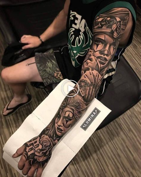 Full Hand Tattoo, Chicanas Tattoo, Chicano Tattoos Sleeve, Egyptian Tattoo Sleeve, Tattoos Sleeve, Gangsta Tattoos, Girl Arm Tattoos, Full Sleeve Tattoo Design, Dragon Sleeve Tattoos