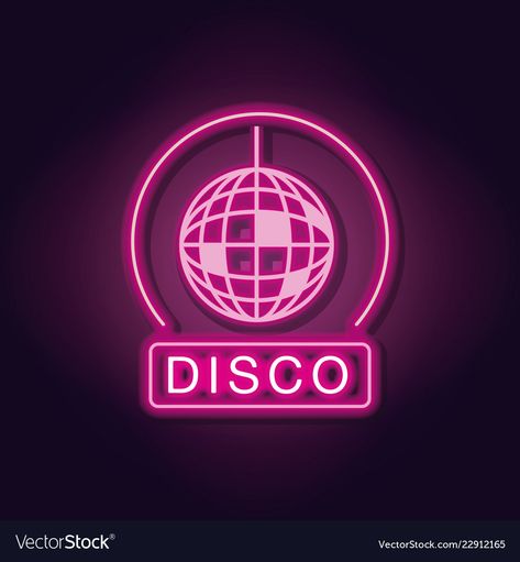 Disco Gala, Logo Development, Digital Logo, Examples Of Logos, Logo Neon, Back To The 80s, Developer Logo, Twitch Stream, Neon Aesthetic