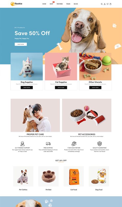 Pet Shop & Pet Food Shopify Theme Pet Food Website Design, Pet Store Website, Petshop Website Design, Pet Store Website Design, Pet Shop Website Design, Animal Website Design, Pet Website Design, Pet Shop Design, Pet Websites