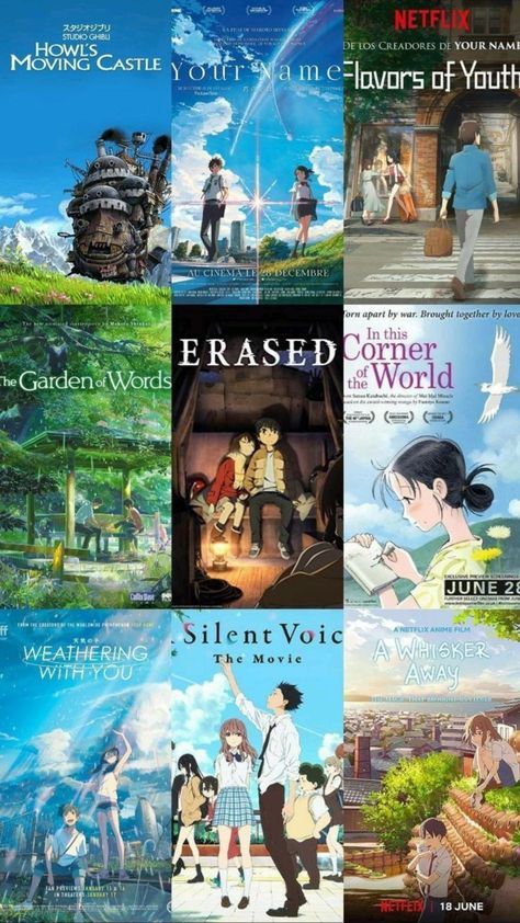 Beautiful Anime Movies, Anime Movie Name, All Studio Ghibli Movies, Movie Name, Garden Of Words, Netflix Anime, Uchiha Itachi, Studio Ghibli Movies, Anime Recommendations