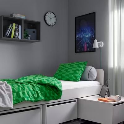 duvet - Search - IKEA Ikea Teenage Boys Bedroom Ideas, Ikea Boys Room, Small Box Room Ideas, Musical Bedroom, Ikea Beds, Ikea Kids Bedroom, Older Boys Bedrooms, Kid Bedding, Ikea Hack Kids