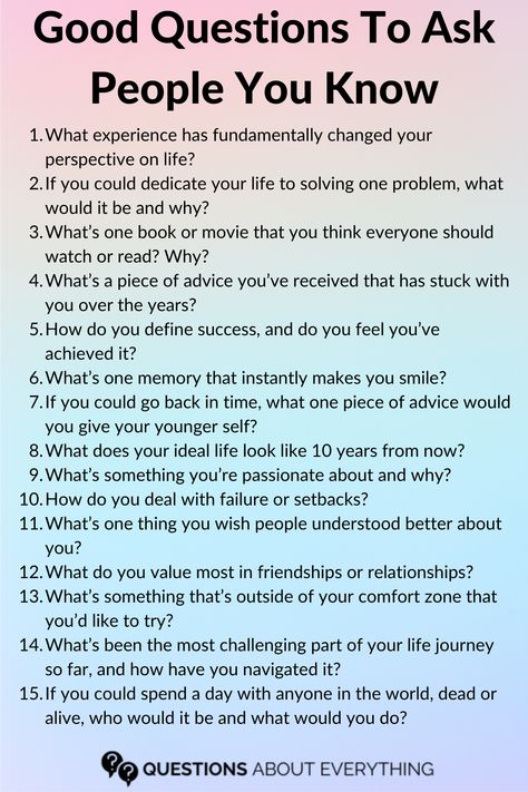 good questions to ask Psychological Questions To Ask, Questions To Ask Instead Of How Was Your Day, Intellectual Questions To Ask, Spiritual Questions To Ask People, Questions About Yourself To Ask Others, Curious Questions To Ask, Questions To Ask People, Deep Conversation Starters, Deep Conversation Topics