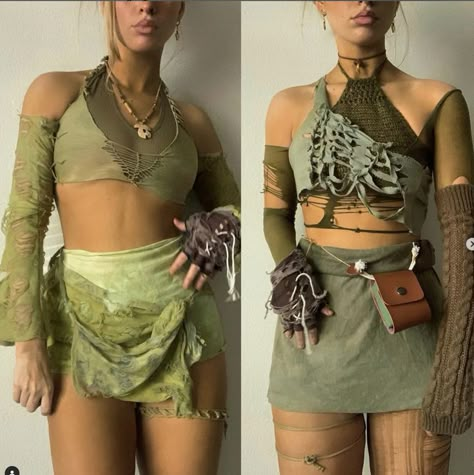 Fairy Aesthetic Clothes Grunge, Fairy Tops Aesthetic, Subversive Festival Outfit, Fairycore Festival Outfits, Fairy Like Outfits, Diy Fairycore Clothes, Subversive Fashion Diy, Festival Fairy Outfit, Fairy Look Outfit