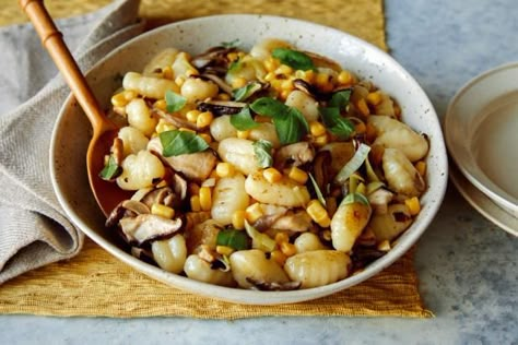 Summer Mushroom Recipes, Gnocchi Recipes Dinners, Summer Gnocchi, Make Gnocchi, Summer Pasta Dishes, Making Gnocchi, Homemade Gnocchi, Potato Gnocchi, Pantry Ingredients