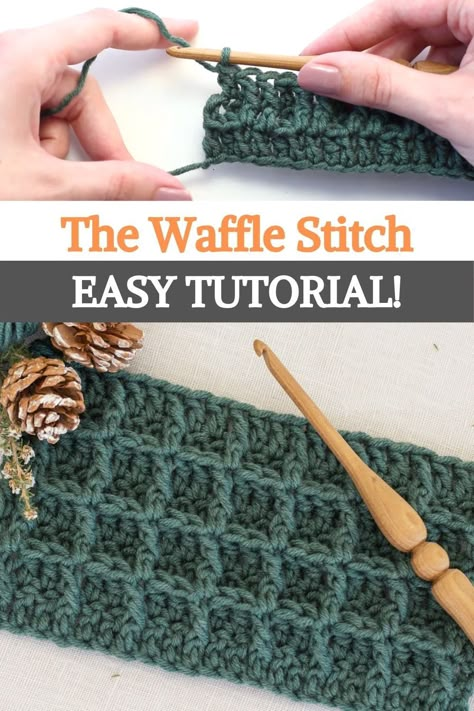 The Waffle Stitch creates a dense yet extremely cozy fabric, making this the perfect stitch to use when crocheting cushions covers, snuggly scarves, or sturdy washcloths as this combination of stitches creates the most adorable waffle-like texture (thus the name)! This is a very interesting video tutorial that shows us: How to crochet the dense and beautifully textured "Waffle Stitch" with this easy-to-follow video tutorial! How To Do A Waffle Crochet Stitch, How To Crochet Waffle Stitch Tutorial, Crocheted Waffle Stitch, Waffle Weave Crochet Blanket, Crochet Waffle Stitch Pillow Pattern Free, Waffle Crochet Stitch Pattern, Waffle Stitch Crochet Video, Crochet Stitch Texture, Waffle Stitch Tutorial