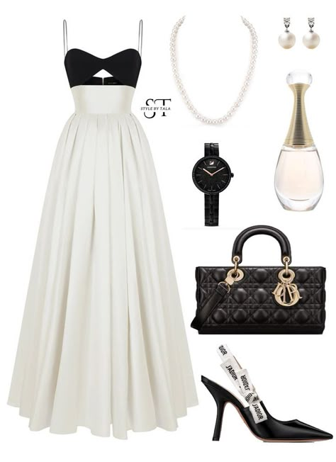 Dior Dress Elegant, Christian Dior Outfits, White Dress Classy, Lady D Joy Bag, Christian Dior Jadore, Dior Outfit, Christian Dior Dress, Dior Jadore, Dior Dresses