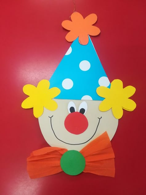 Clown Crafts For Kids, Masopust Tvoreni, Faschingsdeko Kindergarten, Clown Crafts Preschool, Circus Crafts For Kids, Circus Crafts Preschool, Clown Crafts, Crafts For Kids Easy Paper, Circus Crafts