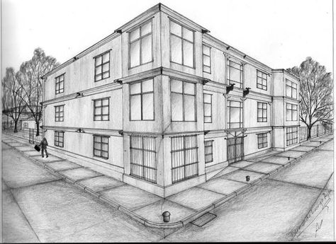 2 Point Perspective Drawing, Croquis Architecture, Sketchbook Architecture, 2 Point Perspective, 1 Point Perspective, Perspective Drawings, Perspective Sketch, Architecture Drawing Sketchbooks, Perspective Drawing Architecture