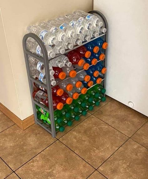 Bottled Water Storage Ideas, Bottled Water Storage, Water Storage Ideas, Winter Art Activities, Compact Shoe, Become More Organized, Organization Hacks Diy, Snack Station, Kitchen Design Gallery