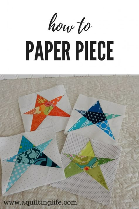 How To Foundation Paper Piece, How To Paper Piece, Quilt Paper Piecing, Free Paper Piecing Patterns, Paper Pieced Patterns, Paper Piecing Tutorial, A Quilting Life, Pieced Quilt Patterns, Paper Piercing