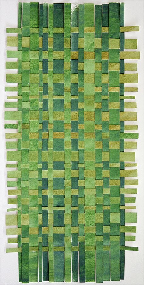 green paper weaving Piskel Art, Paper Weaving, Green Paper, Weaving Textiles, Weaving Projects, Weaving Patterns, Weaving Art, Woven Paper, Paper Sculpture