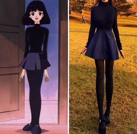 Kawaii Outfit For School, Sailor Moon Civilian Outfits, Sailor Moon Fits, Sailor Saturn Inspired Outfit, Sailor Moon Style Inspired Outfits, Sailor Saturn Costume, 90s Anime Inspired Outfits, Sailor Saturn Outfit, Anime Outfit Inspired