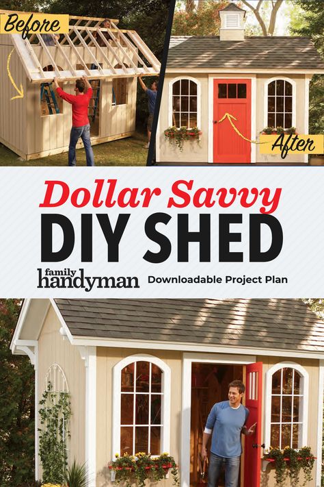 Building A Shed Cheap Diy, Build A Shed Diy Step By Step, Wood Shed Diy Building Plans, Dyi Shed, Diy Two Story Shed, Woodworking Shed Ideas, Woodworking Shed, Backyard Ambiance, Cheap Storage Sheds