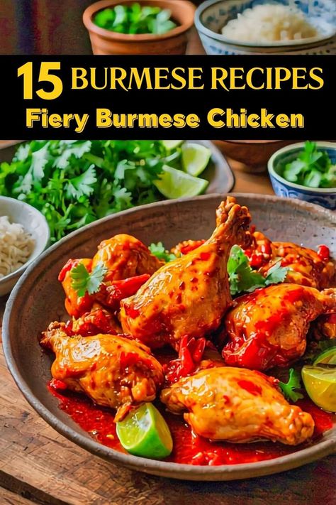 Fiery Burmese Chicken Burmese Food Recipes, Burmese Chicken, Burmese Recipes, Garlic Noodles Recipe, Chicken Curry Soup, Cultural Foods, Burmese Food, Pork Curry, Khao Soi